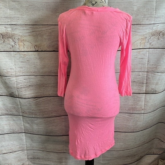 Alice + Olivia X Scoop NYC Dress Colab Casual Bodycon Size Small Tencel Hot Pink - Picture 5 of 10